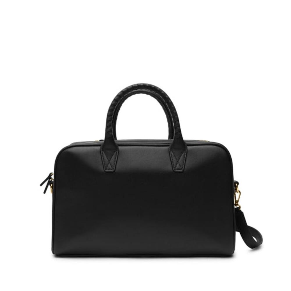 LEATHEROLOGY Black Onyx Full Grain Leather Park Satchel Top Handle Crossbody Bag